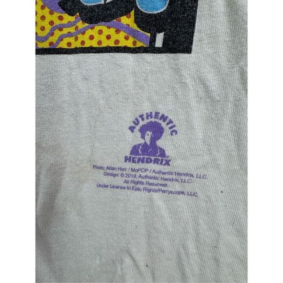 Liquid Blue Mens White Jimi Hendrix Pop Art Graphic Print T-Shirt Size Medium - Picture 3 of 7